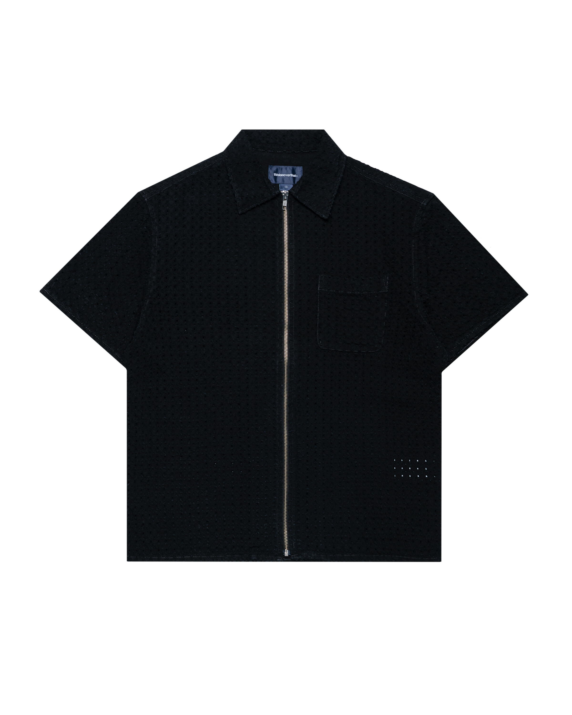 【限定製作】 thisisneverthat Damaged Denim Zip S/S Shirt | TN250DSHTS01 トップス